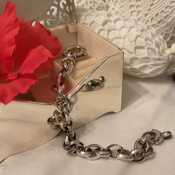 VINTAGE 925 SOLID STERLING MILOR ITALY LINK BRACELET WEIGHT 28 GRAMS 7 3/4” - Picture 2 of 15